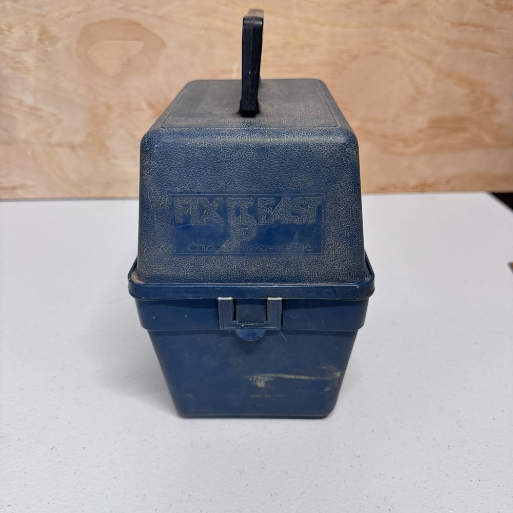 Vintage Fix-It-Fast Reference Card File Blue Home Repair Guide Case - Picture 6 of 6